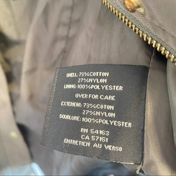 Cole Haan Olive Green Fatigue Utility Jacket Gold with Accents Size Medium - Picture 11 of 13